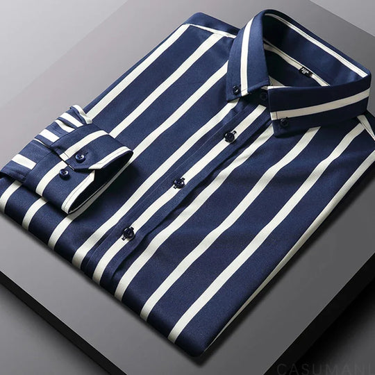 Givalli - Casual Gestreept Heren Shirt