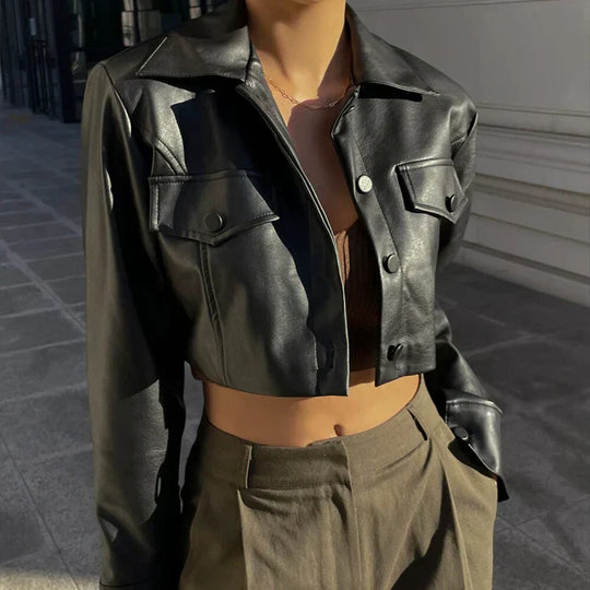 Élise™ | Elegante faux leren jas