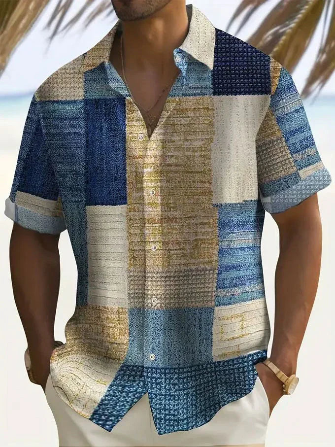 Chic Patchwork Button-Up Shirt