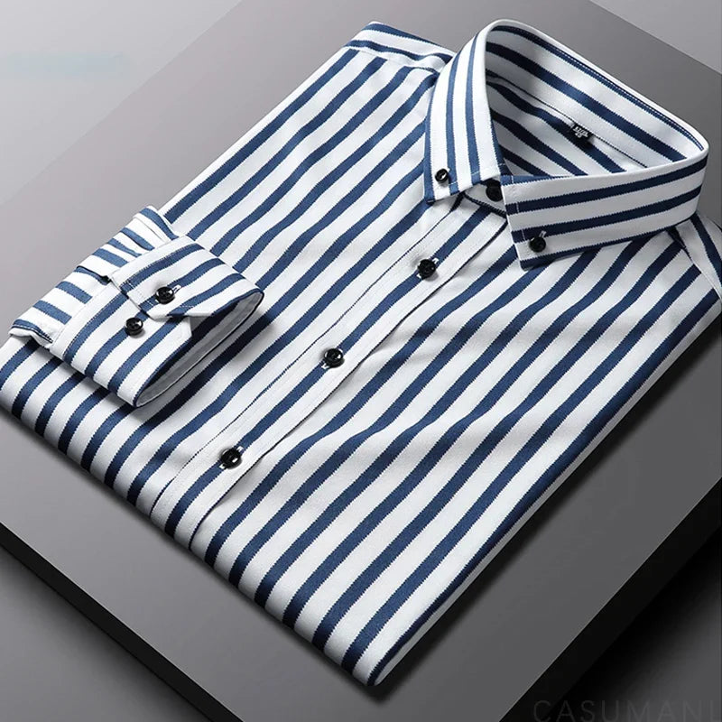 Givalli - Casual Gestreept Heren Shirt
