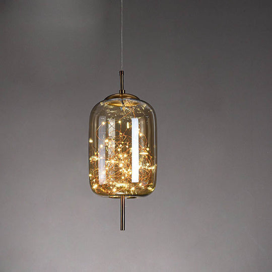 Scandinavische Glazen LED Hanglamp met Warm Design – Amber of Antracietgrijs