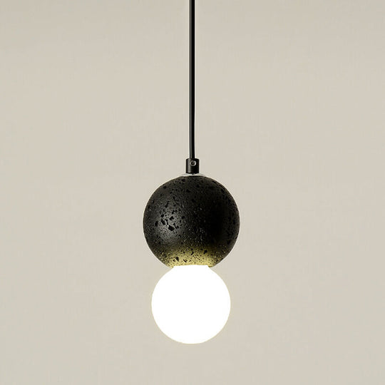 Stenen Japandi Hanglamp – Zwart/Roze/Grijs – E14 Fitting