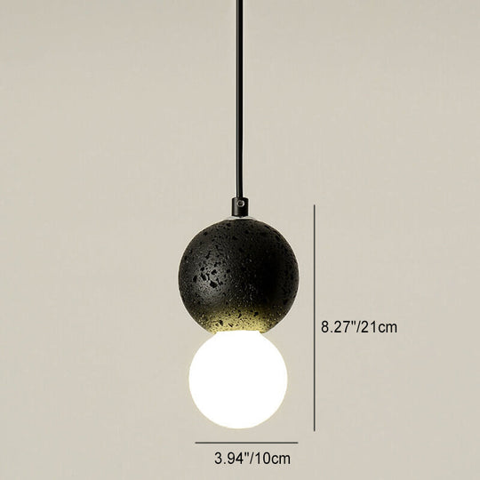 Stenen Japandi Hanglamp – Zwart/Roze/Grijs – E14 Fitting