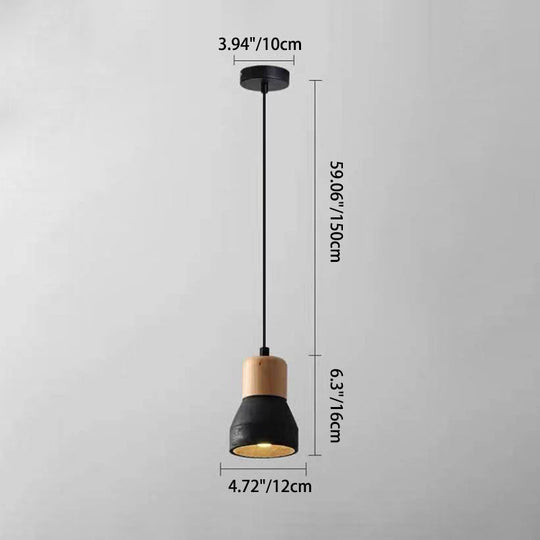Moderne Hanglamp van Cement & Hout met Industrieel Design