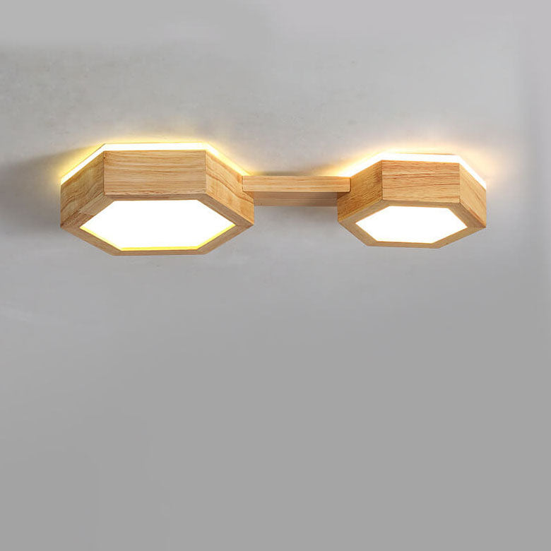 Moderne Houten Japandi LED Plafondlamp –1/2/3 Spots