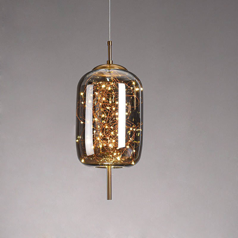 Scandinavische Glazen LED Hanglamp met Warm Design – Amber of Antracietgrijs