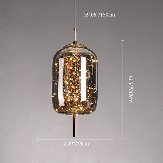 Scandinavische Glazen LED Hanglamp met Warm Design – Amber of Antracietgrijs