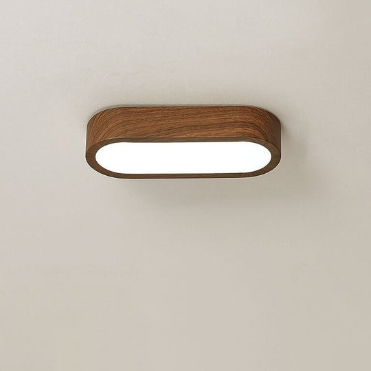 Moderne Houten Plafondlamp – Hout/Walnoot Houtnerf – LED 8W