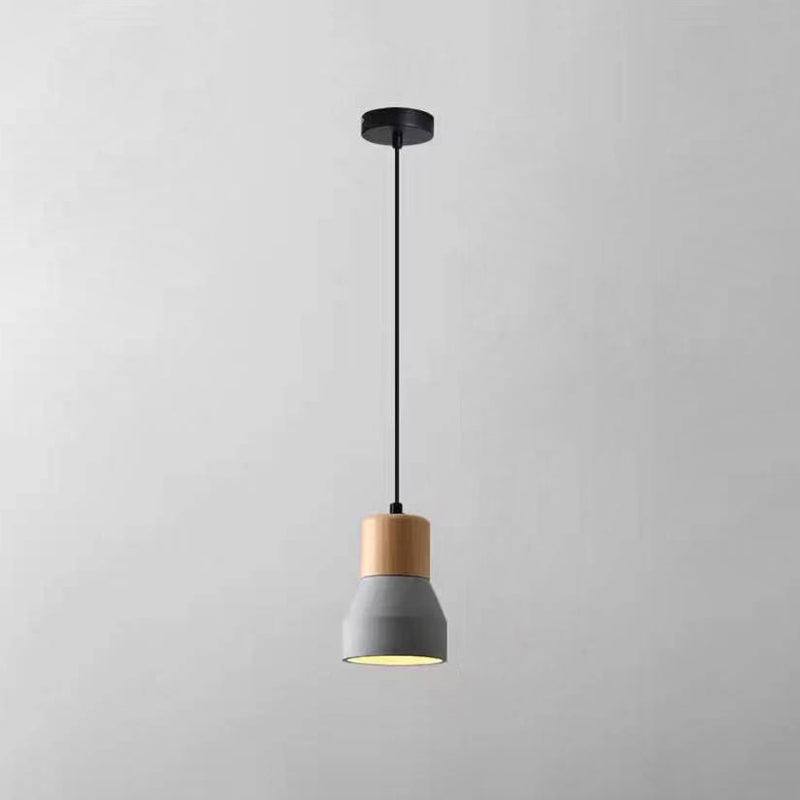 Moderne Hanglamp van Cement & Hout met Industrieel Design