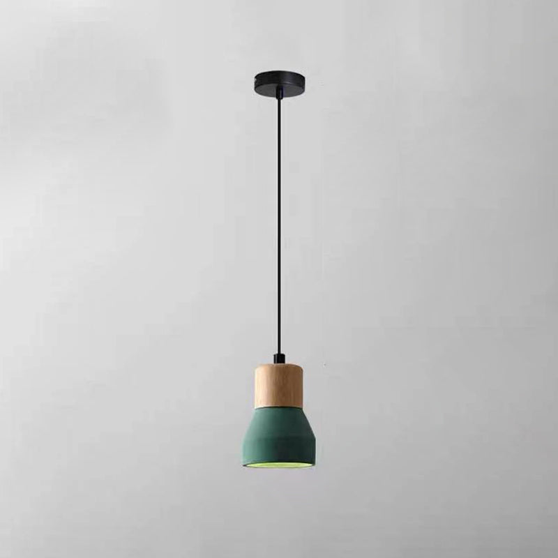 Moderne Hanglamp van Cement & Hout met Industrieel Design