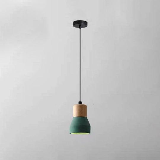 Moderne Hanglamp van Cement & Hout met Industrieel Design