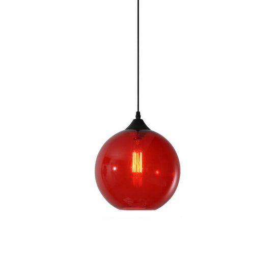 Moderne Glazen Hanglamp in Meerdere Kleuren met Bolvormig Design