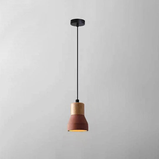 Moderne Hanglamp van Cement & Hout met Industrieel Design