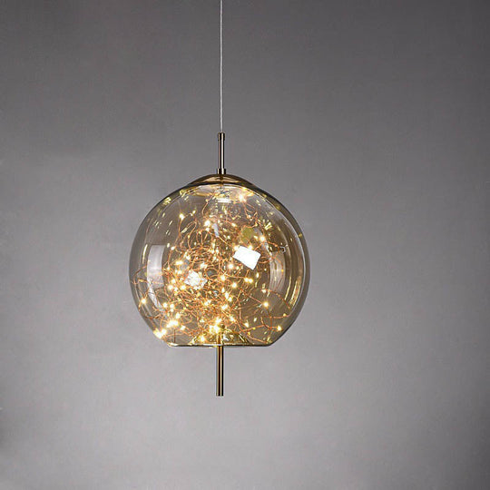 Scandinavische Glazen LED Hanglamp met Warm Design – Amber of Antracietgrijs