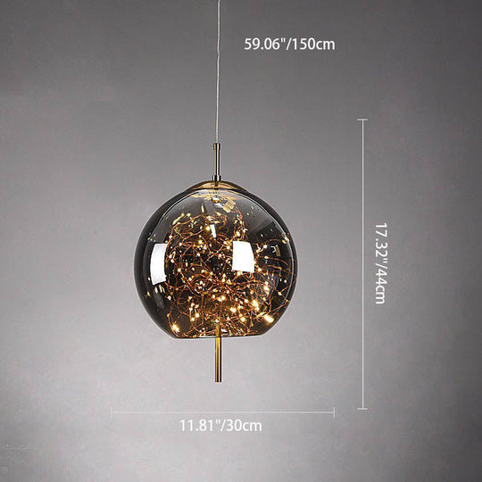 Scandinavische Glazen LED Hanglamp met Warm Design – Amber of Antracietgrijs