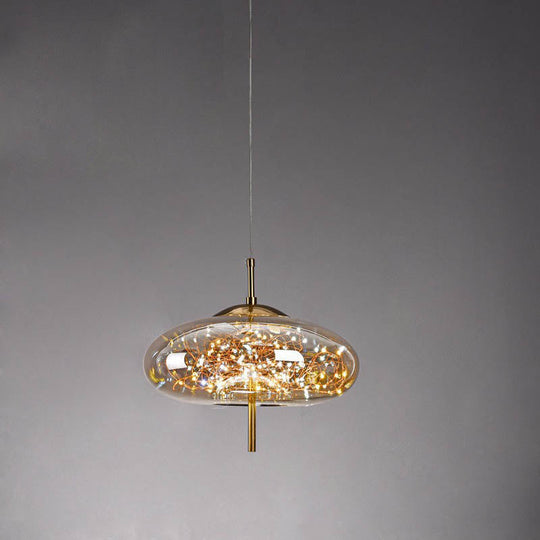 Scandinavische Glazen LED Hanglamp met Warm Design – Amber of Antracietgrijs