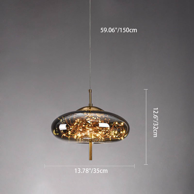 Scandinavische Glazen LED Hanglamp met Warm Design – Amber of Antracietgrijs