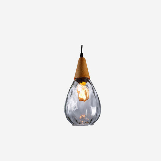 Moderne Glazen Hanglamp met Houten Accent