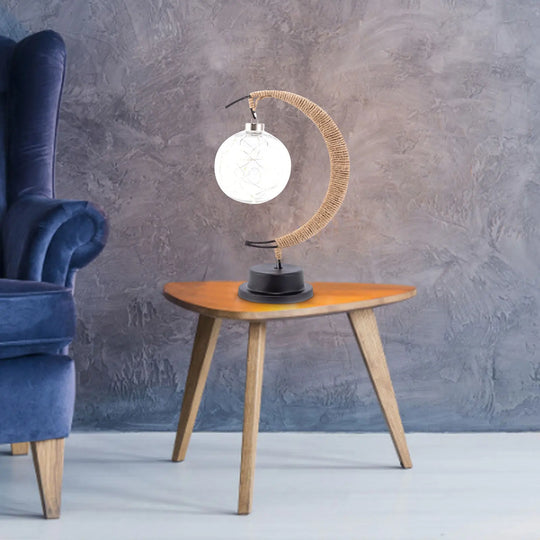 Sfeervolle LED Tafellamp van Glas met Warm Licht in Maandesign