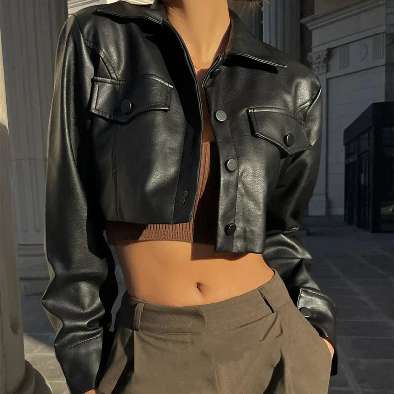 Élise™ | Elegante faux leren jas