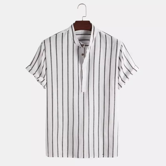 Stijlvol gestreept kortemouwen overhemd
