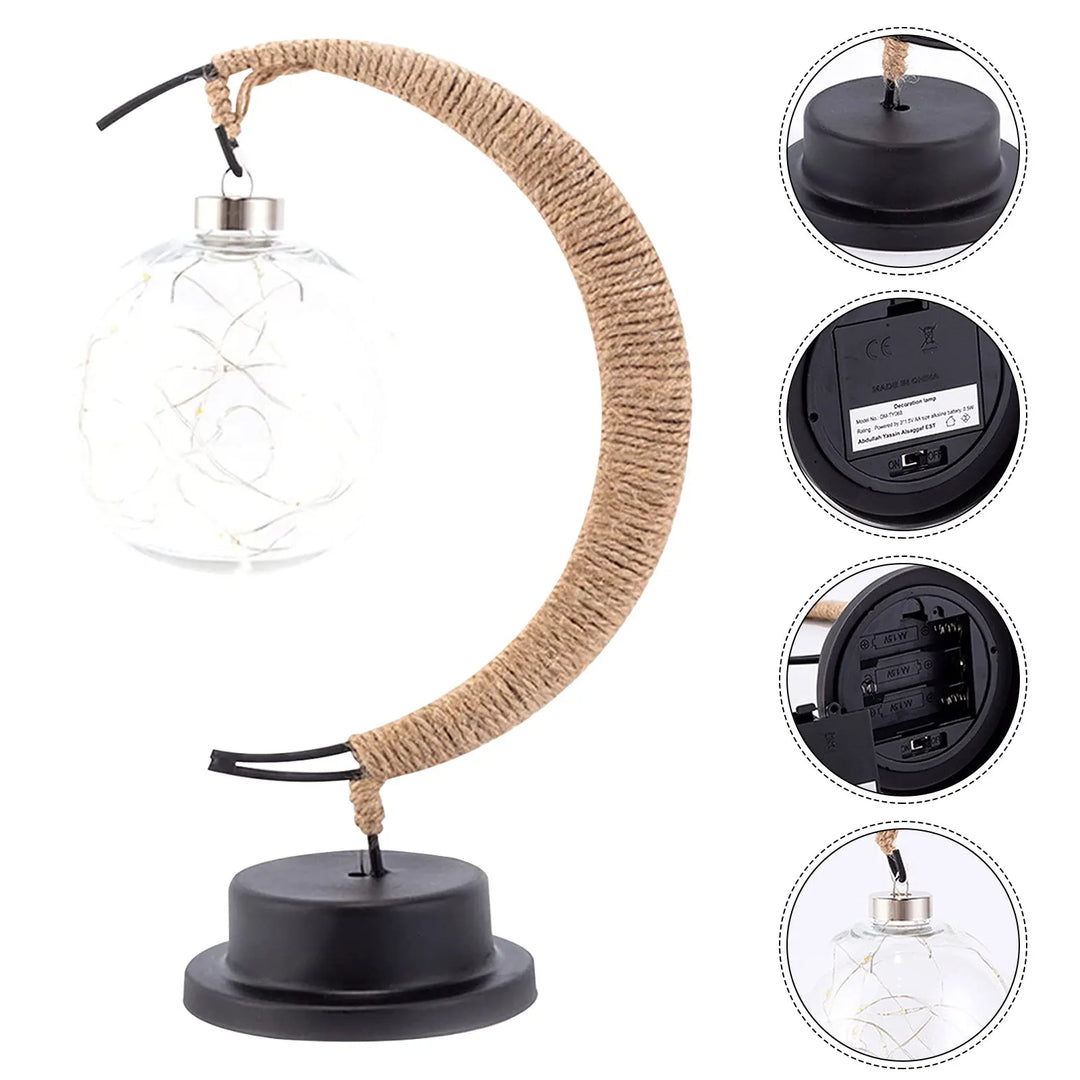 Sfeervolle LED Tafellamp van Glas met Warm Licht in Maandesign