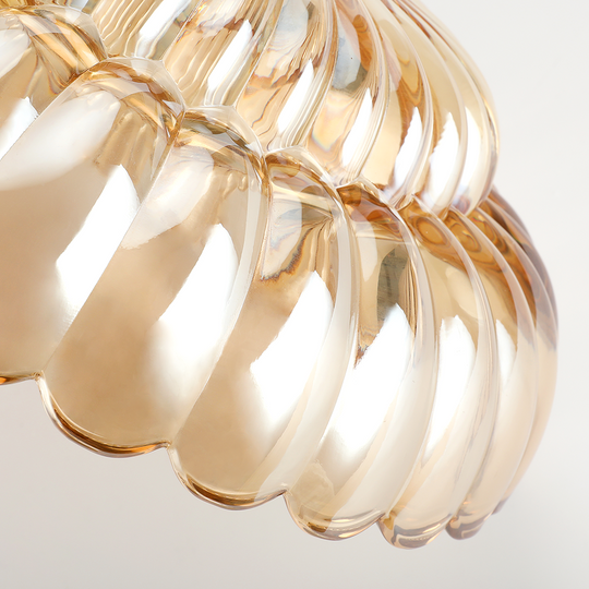 Vintage Amberkleurige Plafondlamp van Glas