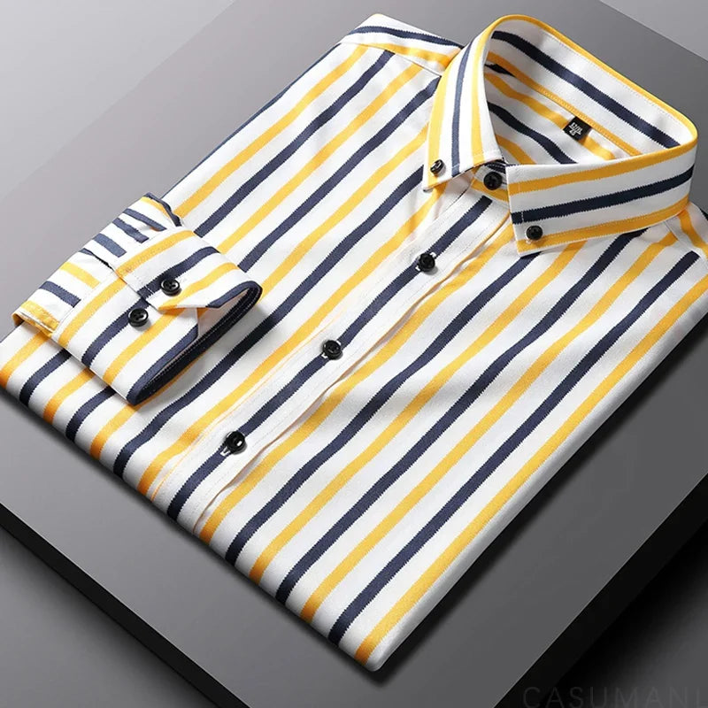 Givalli - Casual Gestreept Heren Shirt