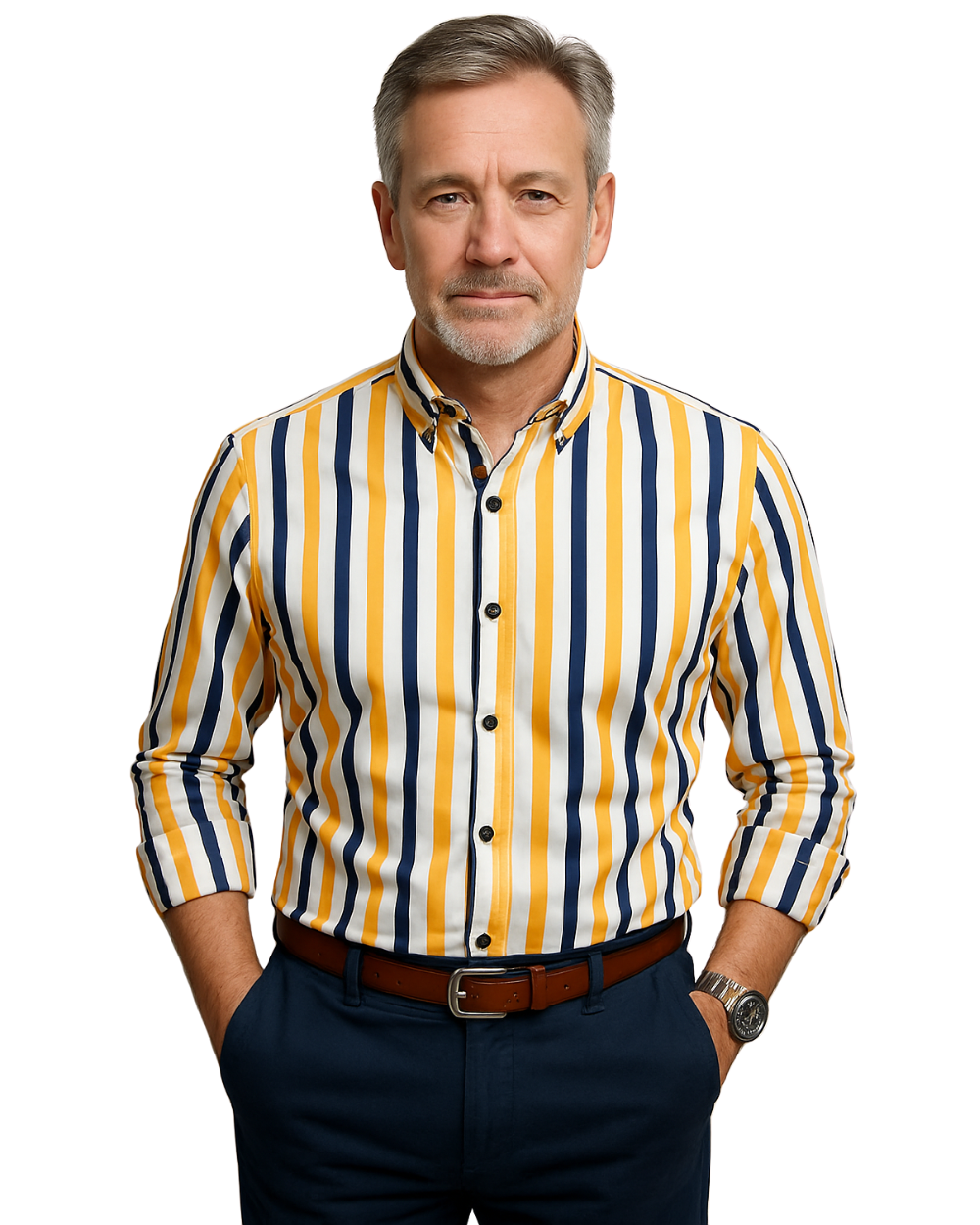 Givalli - Casual Gestreept Heren Shirt