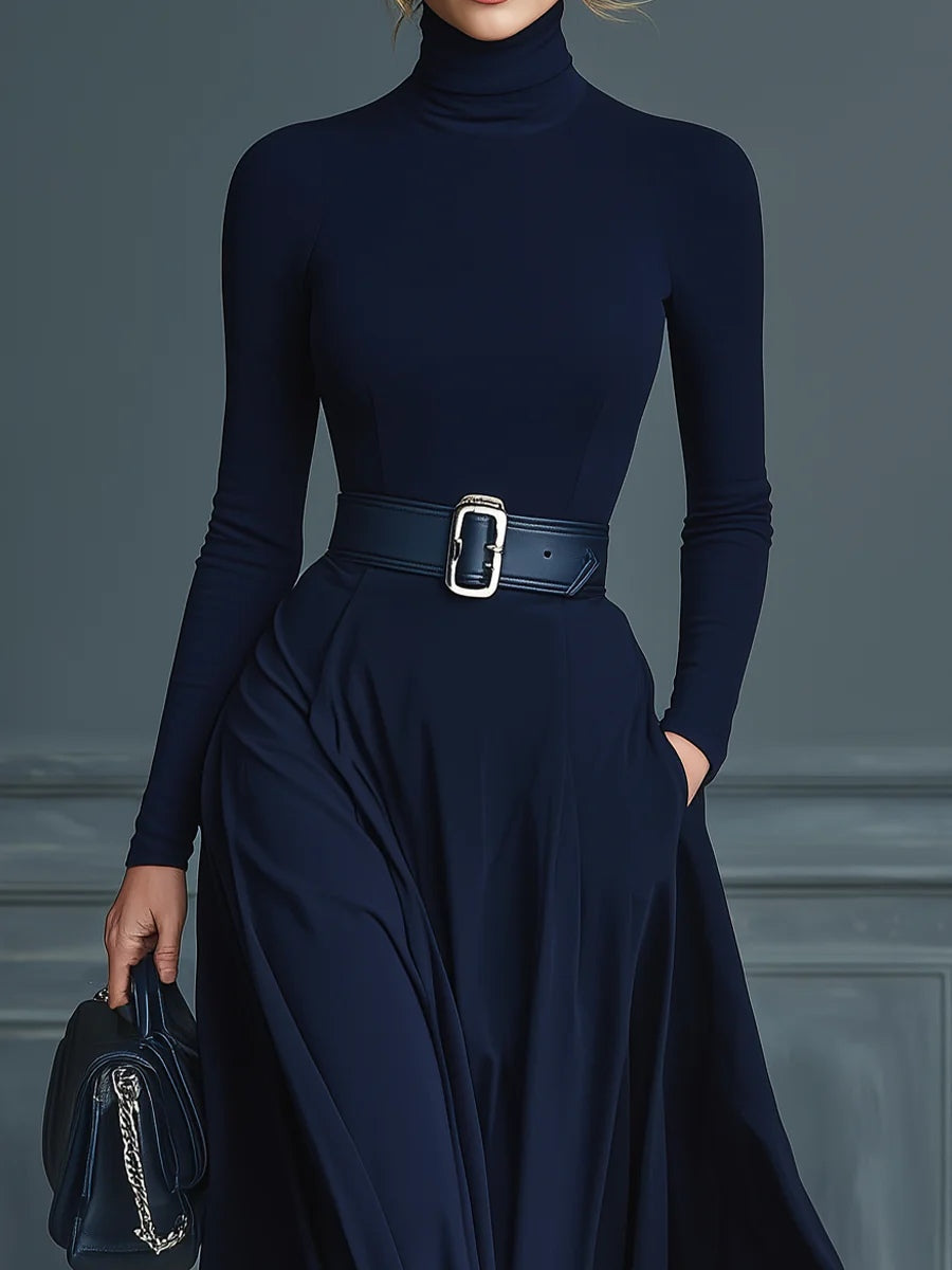 Elora™ | Elegante maxi jurk met hoge hals