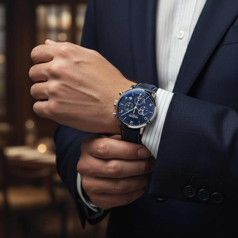 Zeppelin 100 Jaar Blauwe Chronograaf Watch