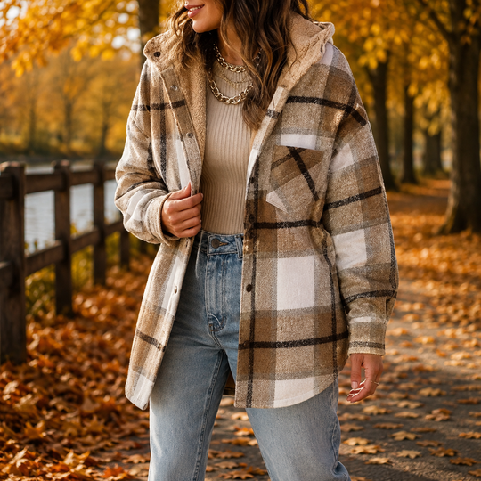 Ninon™ | Zachte Flanellen Jas Met Capuchon