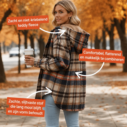 Ninon™ | Zachte Flanellen Jas Met Capuchon