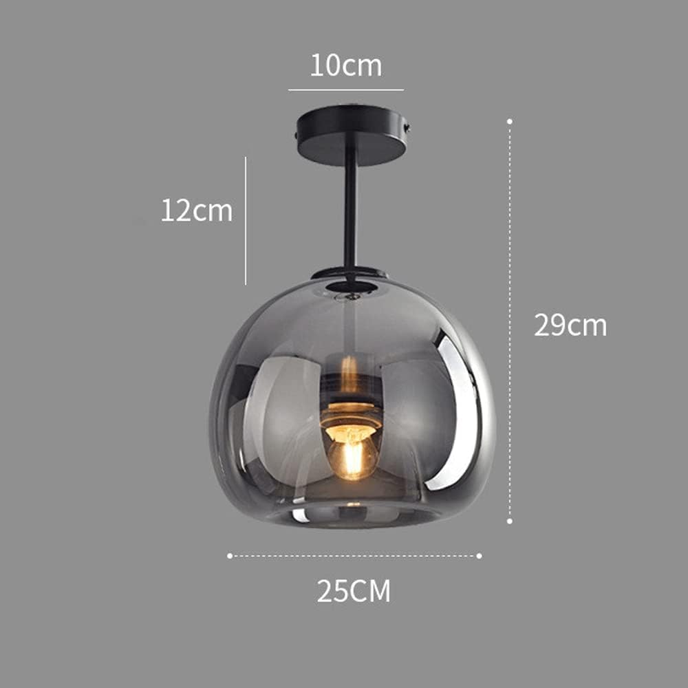 Stijlvolle Retro Koperen Glas Plafondlamp