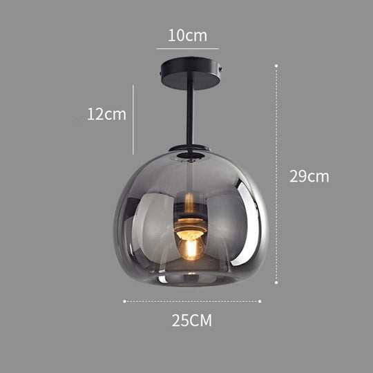 Stijlvolle Retro Koperen Glas Plafondlamp
