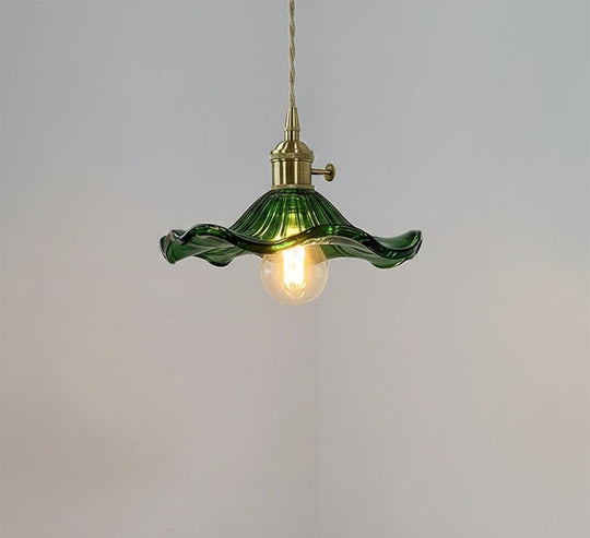 Elegante Glazen Hibiscusbloem Hanglamp met Stijlvol Design