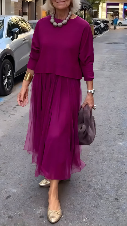 Rosa™ | Elegante Gelaagde Midi Jurk