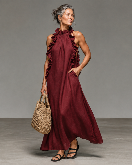 Veer™ | Elegante Buikbedekkende Maxi Jurk Met Zakken
