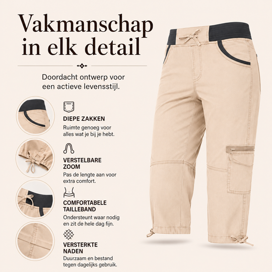 Els™ | Cargo Capri Broek Met Hoge Taille