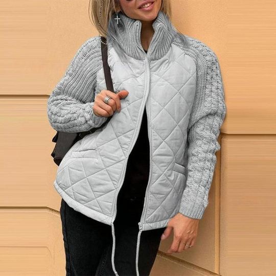 Emma™ | Dames patchwork gebreid vest/jas