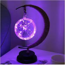 Sfeervolle LED Tafellamp van Glas met Warm Licht in Maandesign