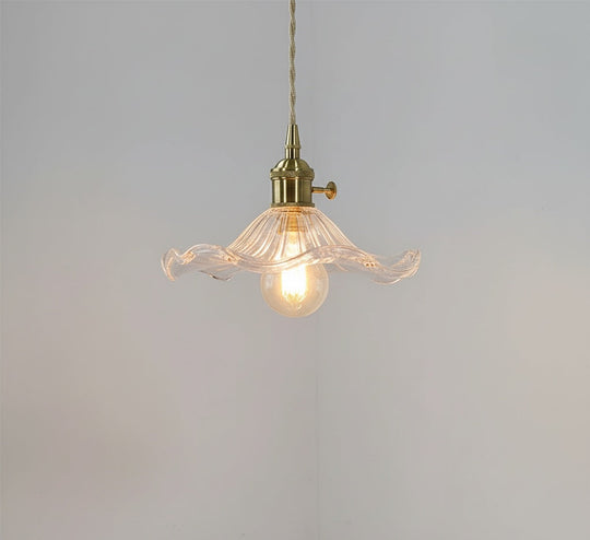 Elegante Glazen Hibiscusbloem Hanglamp met Stijlvol Design