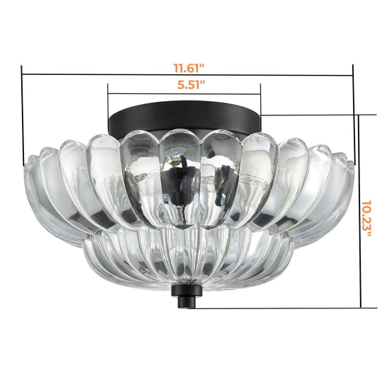 Vintage Amberkleurige Plafondlamp van Glas