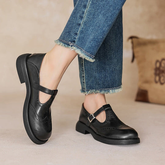 Celine™ | Klassieke leren brogueschoenen