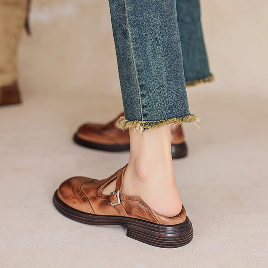 Celine™ | Klassieke leren brogueschoenen