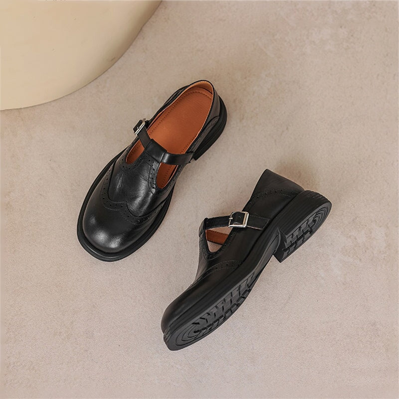 Celine™ | Klassieke leren brogueschoenen