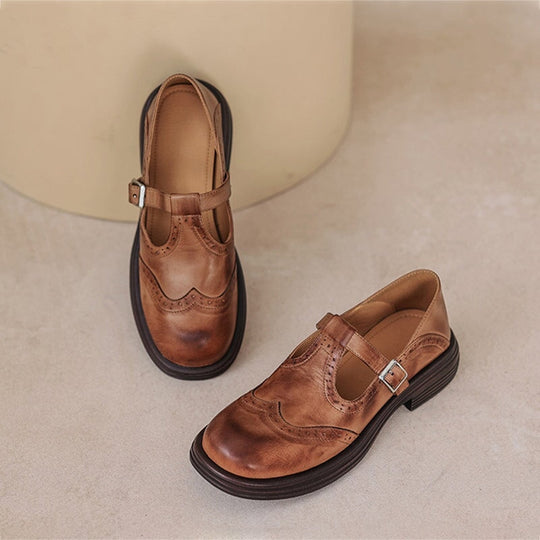 Celine™ | Klassieke leren brogueschoenen