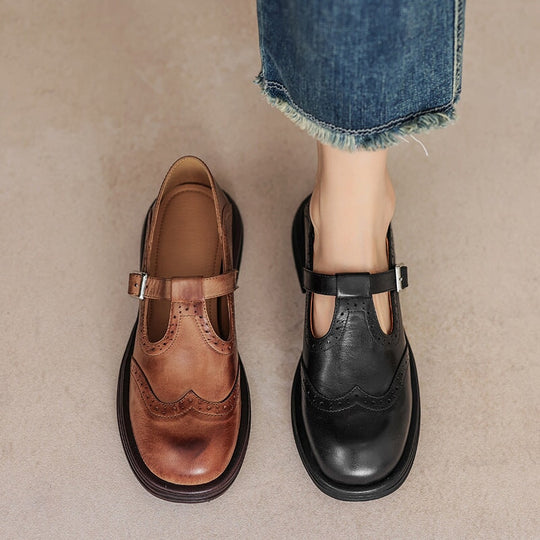 Celine™ | Klassieke leren brogueschoenen
