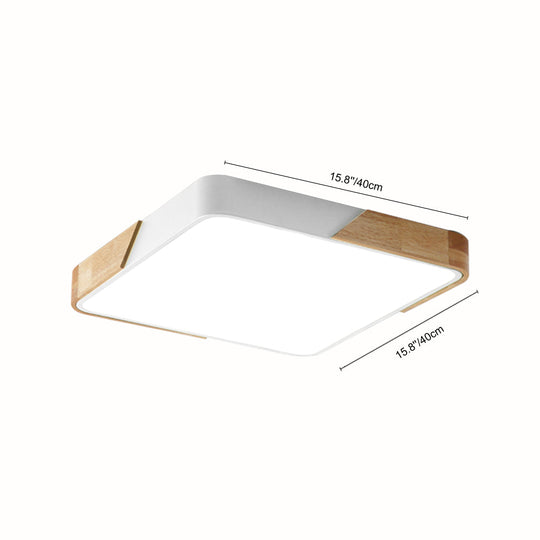 Löla – Moderne LED Plafondlamp met Hout & Acryl Diffuser