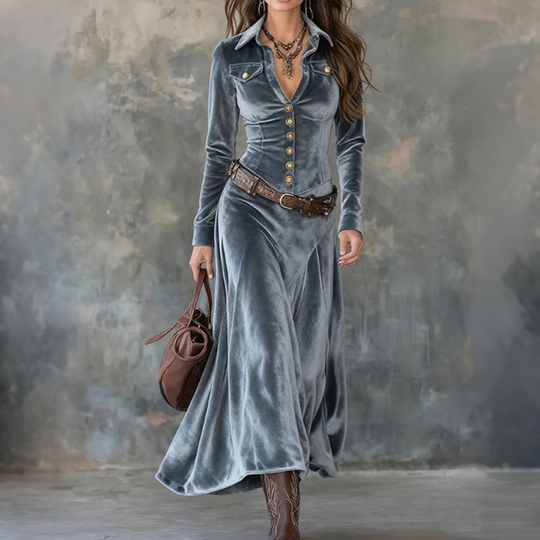 Vena™ | Moderne Flowy Maxi Jurk